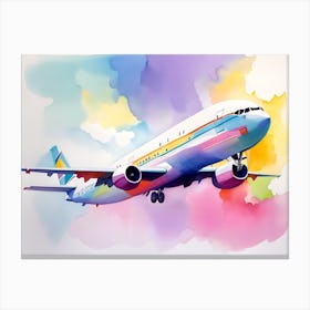 Airplane In Flight Canvas Print