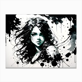 Black And White Painting Canvas Print