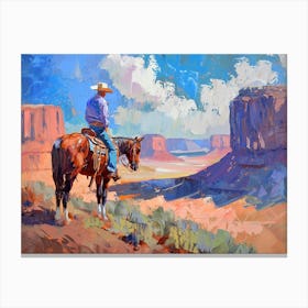 Cowboy In Monument Valley Arizona 1 Canvas Print