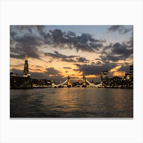 Sunset Over London From The London River (UK Series) Canvas Print