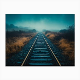 Train Tracks In The Fog 1 Canvas Print