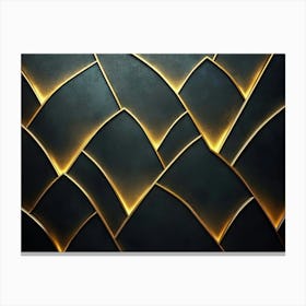 Golden Lines On A Dark Background 2 Canvas Print