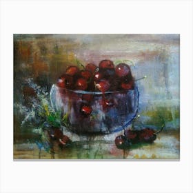 Cherries In A Bowl Canvas Print