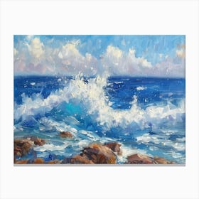 Ocean Crashing 1 Canvas Print