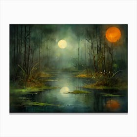 Moonlight In The Swamp Canvas Print