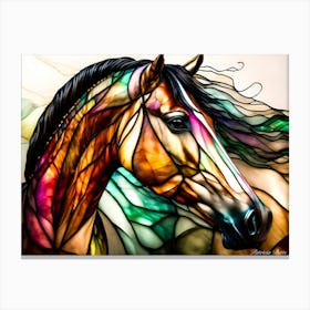 Stained Glass Horse Canvas Print