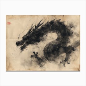 Calligraphic Wonders: Dragon Painting 2 Canvas Print