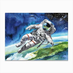 Astronaut In Space Canvas Print