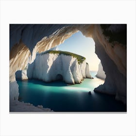 White Cliffs Cave Standing On The Mediterranean Coast Canvas Print