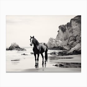 A Horse Oil Painting In Praia Da Marinha, Portugal, Landscape 2 Canvas Print