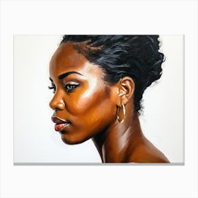 Side Profile Of Beautiful Woman Oil Painting 179 Canvas Print