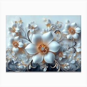 White Flowers 33 Canvas Print