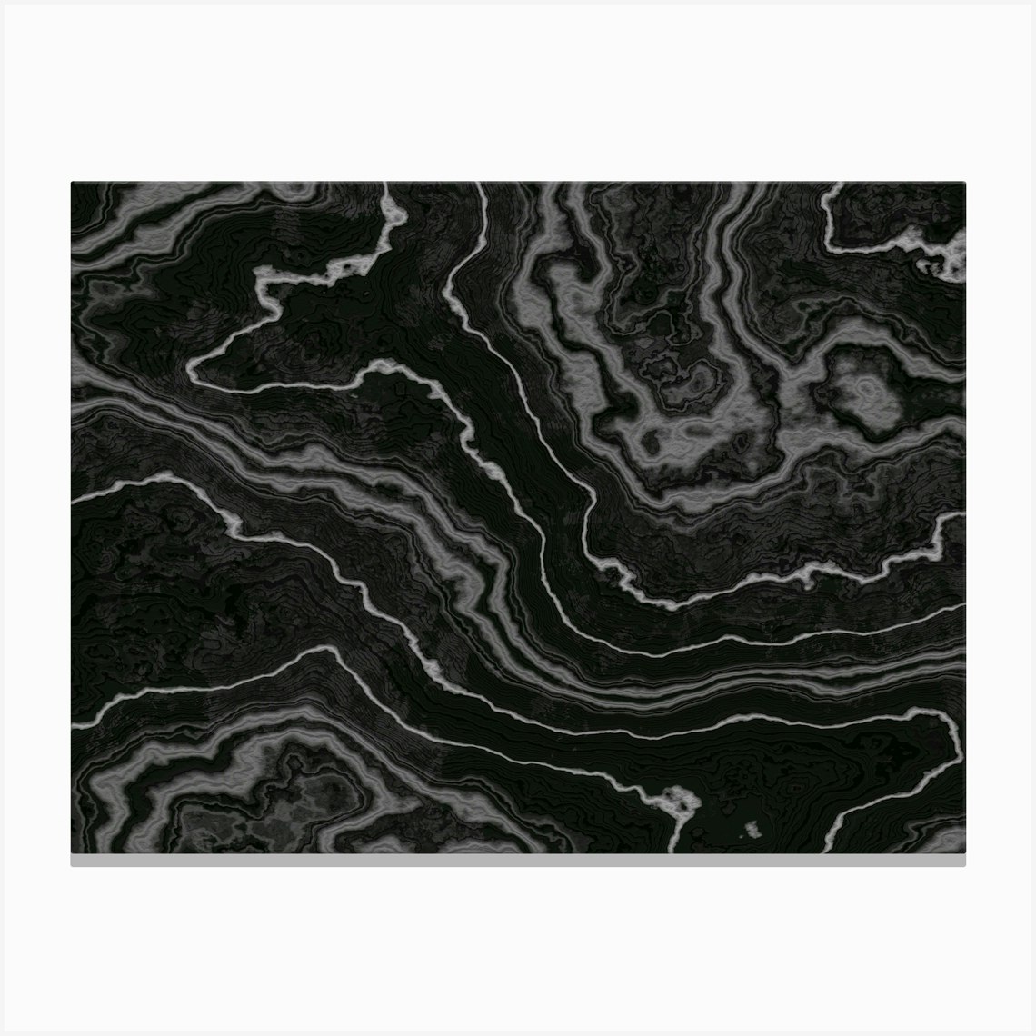 Fossil Black Marble Texture Canvas Print by Amini54