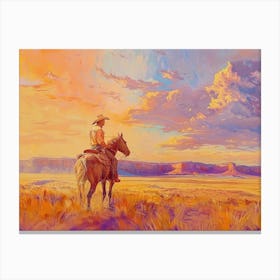 Cowboy Painting Great Plains 1 Canvas Print
