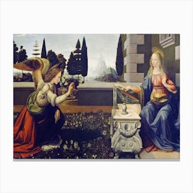 The Annunciation, Leonardo Da Vinci Canvas Print