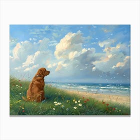 Dog On The Beach 1 Canvas Print