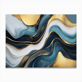 Abstract Fluid Marble Modern Canvas Print