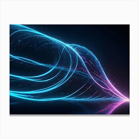 Abstract Image Of A Glowing Blue And Pink Wave Against A Dark Background Canvas Print