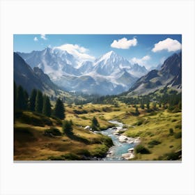 Mountain Valley Landscape Canvas Print