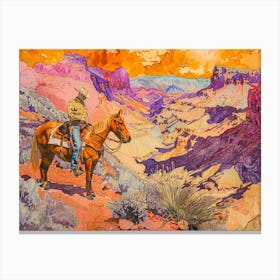 Cowboy Painting Red Rock Canyon Nevada 2 Canvas Print