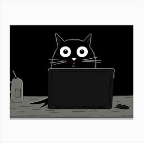 Cat On A Laptop 1 Canvas Print