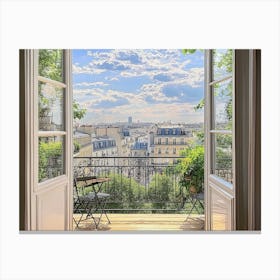 View From The Balcony Of Summer Paris 1 Canvas Print