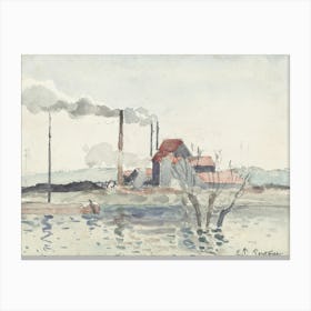 Factory On The Oise At Pontoise (1873), Camille Pissarro Canvas Print