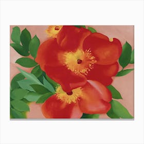 Georgia O'Keeffe - Two Austrian Copper Roses III, 1957 Canvas Print