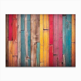 Colorful wood plank texture background 18 Canvas Print