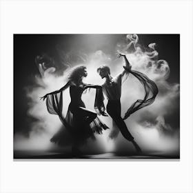 Black And White Dancers Canvas Print