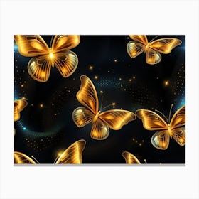 Golden Butterflies 23 Canvas Print