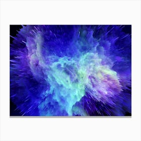 Space Neon Explosion #1 - space neon poster, synthwave poster Canvas Print