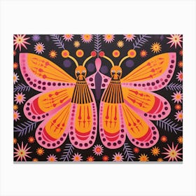 Butterfly 1 Folk Style Animal Illustration Canvas Print
