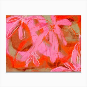 Coral Flower Rythm Canvas Print