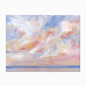Blush Cloud Sunset Landscape Canvas Print