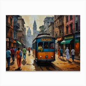 Kolkata Street Scene Canvas Print