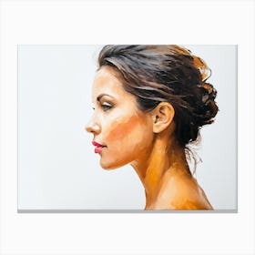 Side Profile Of Beautiful Woman Oil Painting 52 Canvas Print