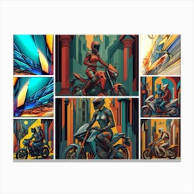 Abstract Motorcycles Canvas Print