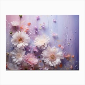 Flowers On A Purple Background Canvas Print