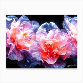 Ethereal Flowers - Water Droplet Flowers Canvas Print