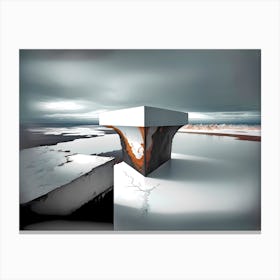 Building In The Snow Canvas Print