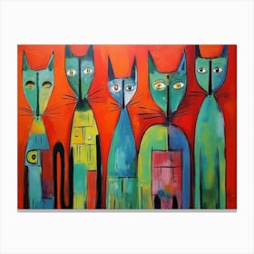 The Cats Acrylic Painting Canvas Print