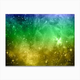 Yellow Green Galaxy Space Background Canvas Print