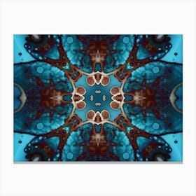 Abstract Watercolor Blue Mandala Texture 1 Canvas Print