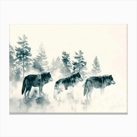 Wolf Tracks - Gray Wolf Canvas Print