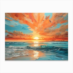 Sunset At The Beach 34 Canvas Print