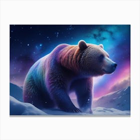 Bear In The Snow Canvas Print