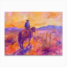 Cowboy Painting Tucson Arizona Canvas Print