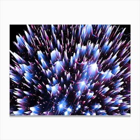 Fireworks In The Sky - space neon poster, synthwave poster Canvas Print