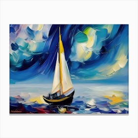 Moonlight Sail (Neo) Canvas Print